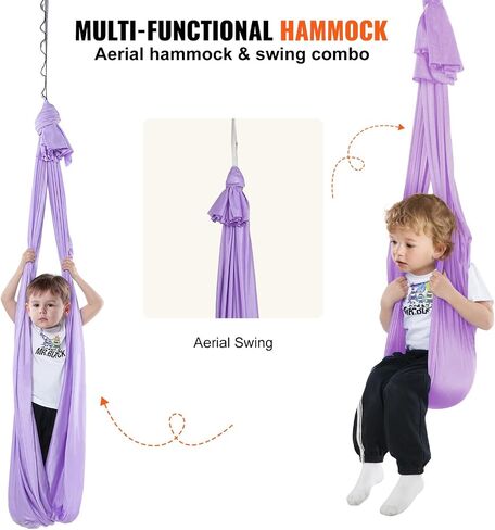 VEVOR Aerial Silk & Yoga Swing, 11 Yards, Aerial Yoga Hammock Kit with 100gsm Nylon Fabric, Full Rigging Hardware & Easy Set-up Guide, Antigravity Flying for All Levels Fitness Bodybuilding, Green in Saudi Arabia