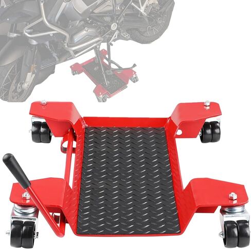 مركز الدراجات النارية المركز 360 ° Casters حركة دراجة سهلة 550 رطلاً متوافقة مع Dolly مع Yamaha FZ1 FZR 600/1000/1100 FJR FAZER MOVER ، RED in Saudi Arabia