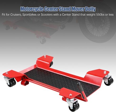مركز الدراجات النارية المركز 360 ° Casters حركة دراجة سهلة 550 رطلاً متوافقة مع Dolly مع Yamaha FZ1 FZR 600/1000/1100 FJR FAZER MOVER ، RED in Saudi Arabia