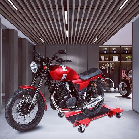 مركز الدراجات النارية المركز 360 ° Casters حركة دراجة سهلة 550 رطلاً متوافقة مع Dolly مع Yamaha FZ1 FZR 600/1000/1100 FJR FAZER MOVER ، RED in Saudi Arabia