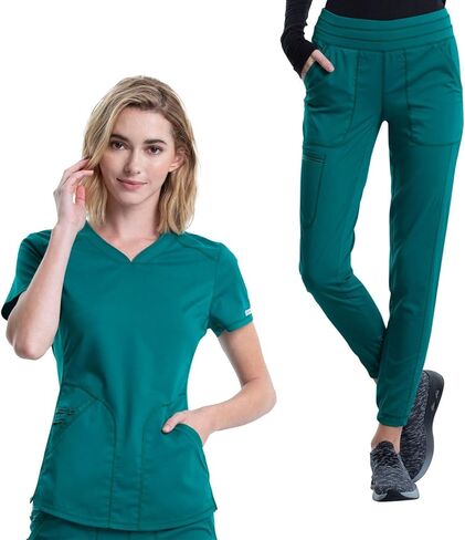 مجموعة فرك شيروكي للسيدات ، كلاسيكي جديد ، فرك V-neck Scrub Top WW601 مع Gogger Natural Rise و Lectized Wew011 in Saudi Arabia