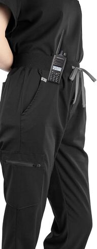 SUNME Scrubs for Women Set, V-Neck Scrub Top & Jogger Pants Medical Uniform with 9 Pockets, Yoga Waistband in Saudi Arabia