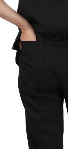 SUNME Scrubs for Women Set, V-Neck Scrub Top & Jogger Pants Medical Uniform with 9 Pockets, Yoga Waistband in Saudi Arabia