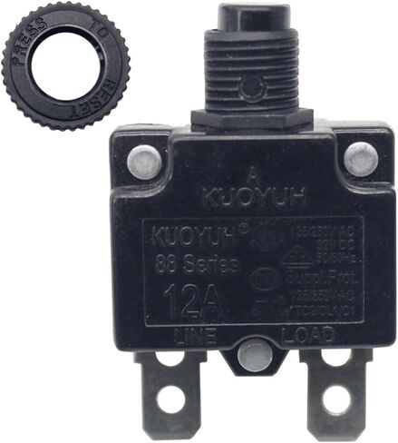 KUOYUH 88 Series 3, 5, 7, 8, 10, 12, 13, 15, 16, 20, 25, 30 Amp DC Circuit Breaker Push-Button Reset with Quick Connect Terminals and Transparent Waterproof Button Cover (7A) in Saudi Arabia