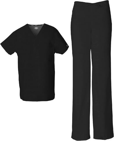 Dickies Scrub Set for Men & Women 3 Pockets, V-Neck Top 83706 and Natural Rise Drawstring Pant for Healthcare Heros 83006 in Saudi Arabia