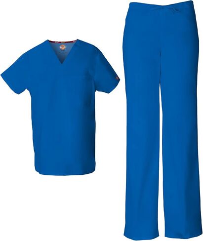 Dickies Scrub Set for Men & Women 3 Pockets, V-Neck Top 83706 and Natural Rise Drawstring Pant for Healthcare Heros 83006 in Saudi Arabia