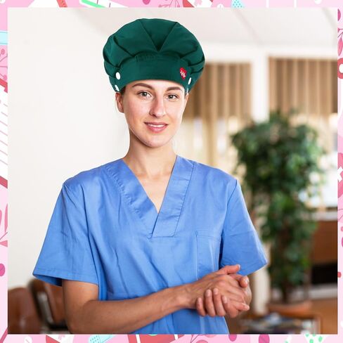 12 PCS CAPS الممرضة مع زر التعرق قابلة للتعديل قابلة للتعديل قبعة مرنة الجراحة الظهر قبعة الظهر للنساء الرجال in Kuwait