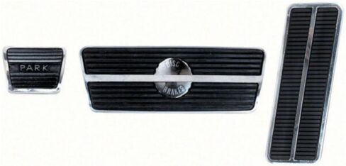 Complete Pedal Pad Kit for Chevy for Camaro for Chevelle for Chevy II for El Camino for Laguna for Malibu for Monte Carlo,for Pontiac for Firebird (Rubber Pads/Aluminum Trim) R5005 in Saudi Arabia
