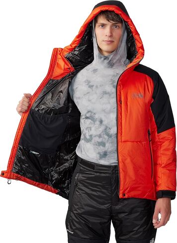 Mountain Hardwear Compressor Alpine Hooded Jacket, State Orange, Black, Medium in Saudi Arabia