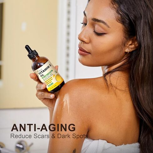 Vitamin E Oil 16 Fl Oz Organic Vitamin E Oil for Skin 85,000 IU Bulk Vitamine oils for Scars Hair,Face,Nail,Cold Pressed Hexane Free Formula Liquid Perfect Scalp Care Bath and Body oils in Kuwait