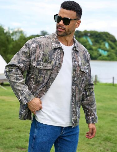 Camo Jackets for Men Trucker Unlined Camouflage Coats Hunting Clothes in Kuwait