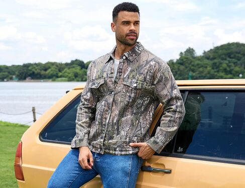 Camo Jackets for Men Trucker Unlined Camouflage Coats Hunting Clothes in Kuwait