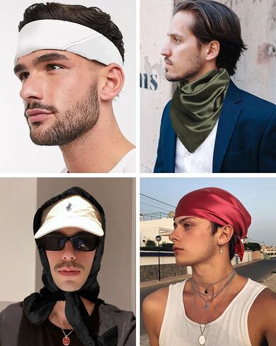 Molans 35 Inch Solid Color Wild Rag, Pure Cowboy Bandanas Oversize Western Neckerchief Bolo Head Scarf for Men Women in Kuwait