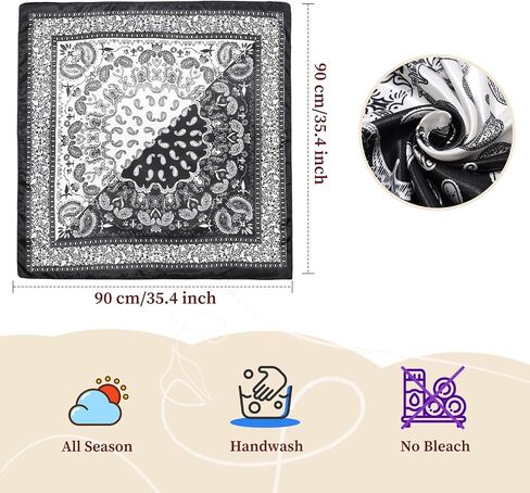 Molans 35 Inch Solid Color Wild Rag, Pure Cowboy Bandanas Oversize Western Neckerchief Bolo Head Scarf for Men Women in Kuwait