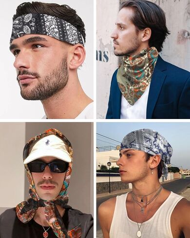 Molans 35 Inch Solid Color Wild Rag, Pure Cowboy Bandanas Oversize Western Neckerchief Bolo Head Scarf for Men Women in Kuwait