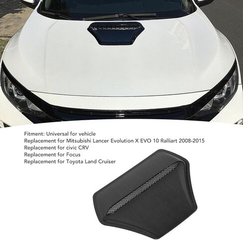 Hood Air Vent Trim, Heat Resistant Antiwear Paste Installation, Surface Hood Air Outlet Frame for Lancer Evolution (Carbon Fiber Style) in Saudi Arabia