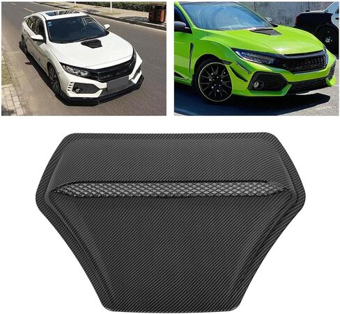 Hood Air Vent Trim, Heat Resistant Antiwear Paste Installation, Surface Hood Air Outlet Frame for Lancer Evolution (Carbon Fiber Style) in Saudi Arabia