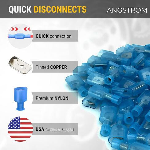 ANGSTROM Female Fully Insulated Nylon Quick Disconnect Spade Terminals 100pcs (22-16ga RED) in Saudi Arabia