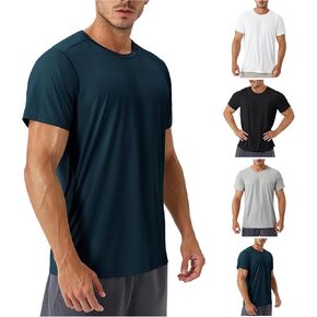 Mens Cooling Ice Silk Running Shirt Quick Dry Short Sleeve Athletic Gym T-Shirts UPF50+ Outdoor Workout Running Tops in Saudi Arabia