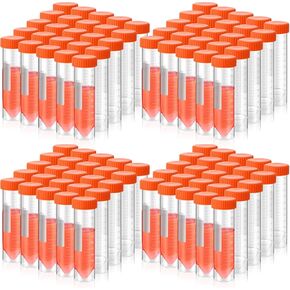 100 Pack 50ml Self Standing Centrifuge Tubes 28 x 116 mm Plastic Test Tubes with Caps Skirted Conical Tubes Vials with Screw Cap, Graduated Marks for Science Experiments, Liquids, Party Supplies in Kuwait