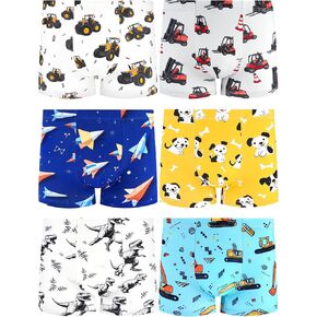 Boys' Underwear,Soft Cotton Tagless Panties for Toddlers' & Little Kids' Comfort,Breathable Boxer Briefs,6-Pack in Kuwait
