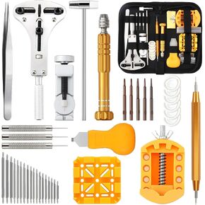 Watch Repair Tool Kit, Suitable for Replacing Watch Batteries and Adjusting Strap Length, Includes Screwdriver Kit, Repair Tool Hammer, Back Cover Opening Tool, and Carrying Case, 155 Piece Tool Set, and Comes with User Manual. in Saudi Arabia