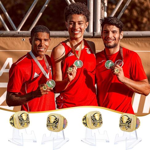Misdary Soccer Baseball Basketball Championship Rings with Holder Most Valuable Player Trophy Gold Ring Award Gift Team Prize for Football Tournament Winner in Kuwait