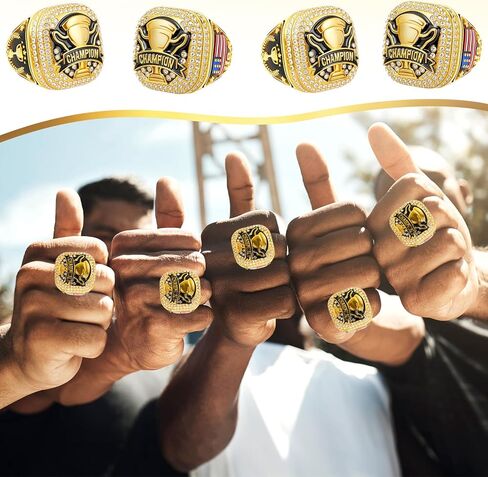 Misdary Soccer Baseball Basketball Championship Rings with Holder Most Valuable Player Trophy Gold Ring Award Gift Team Prize for Football Tournament Winner in Kuwait
