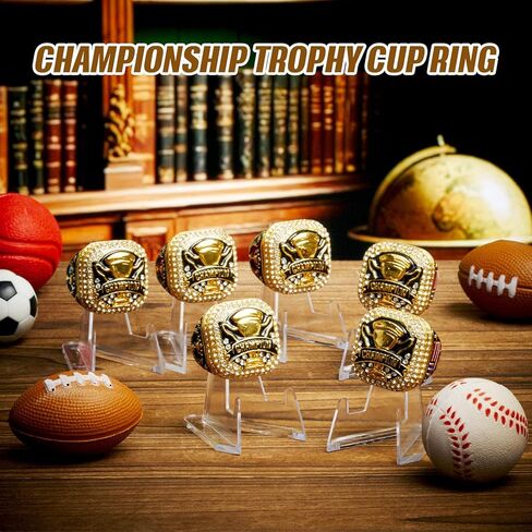 Misdary Soccer Baseball Basketball Championship Rings with Holder Most Valuable Player Trophy Gold Ring Award Gift Team Prize for Football Tournament Winner in Kuwait