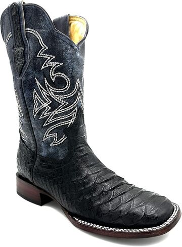 Mens Leather Exotic Python Print Square Toe Cowboy Boot in Saudi Arabia