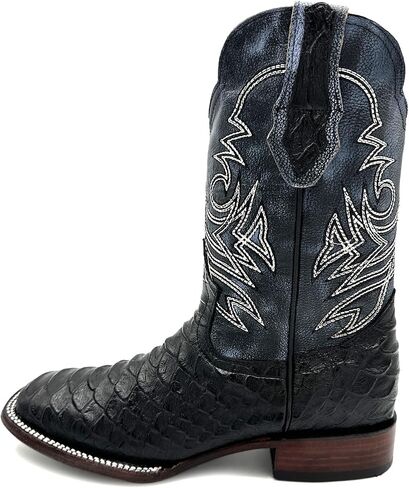 Mens Leather Exotic Python Print Square Toe Cowboy Boot in Saudi Arabia