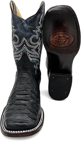 Mens Leather Exotic Python Print Square Toe Cowboy Boot in Saudi Arabia