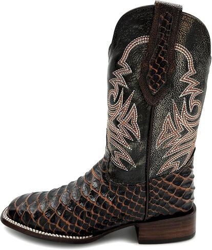Mens Leather Exotic Python Print Square Toe Cowboy Boot in Saudi Arabia