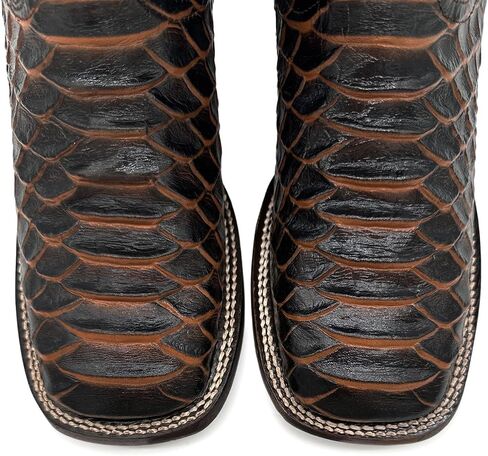 Mens Leather Exotic Python Print Square Toe Cowboy Boot in Saudi Arabia