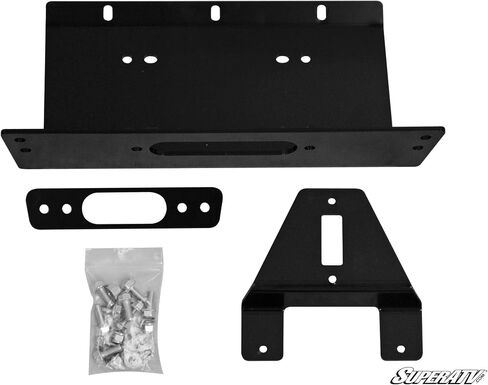 SuperATV 4500 lb Black Ops Winch with Heavy Duty Winch Mounting Plate for 2009-2014 Polaris Ranger XP 800 / XP 800 Crew| Complete Winch & Winch Mount Kit Ready for Install! in Saudi Arabia