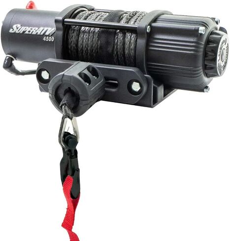 SuperATV 4500 lb Black Ops Winch with Heavy Duty Winch Mounting Plate for 2009-2014 Polaris Ranger XP 800 / XP 800 Crew| Complete Winch & Winch Mount Kit Ready for Install! in Saudi Arabia