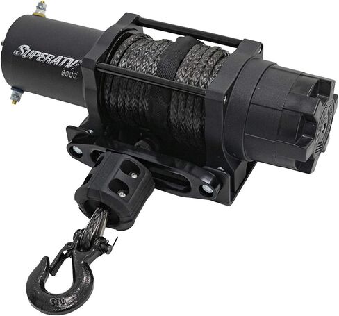 SuperATV 4500 lb Black Ops Winch with Heavy Duty Winch Mounting Plate for 2009-2014 Polaris Ranger XP 800 / XP 800 Crew| Complete Winch & Winch Mount Kit Ready for Install! in Saudi Arabia