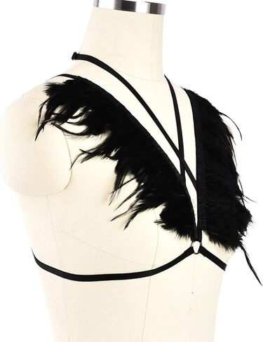 ريشة ريشة تسخير حمالة صدرية لباس الرسن للنادي لحفلات لوازم الكرنفالات in Kuwait