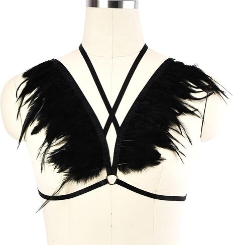 ريشة ريشة تسخير حمالة صدرية لباس الرسن للنادي لحفلات لوازم الكرنفالات in Kuwait