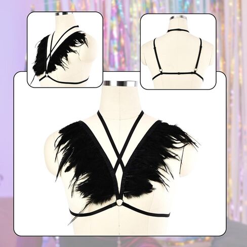 ريشة ريشة تسخير حمالة صدرية لباس الرسن للنادي لحفلات لوازم الكرنفالات in Kuwait