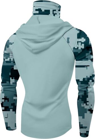 Men UPF 50+ Sun Protection Breathable T Shirt Long Sleeve Workout T-Shirts with Hood in Saudi Arabia