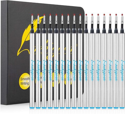 4.37 Inch Rollerball Pen Refills Smooth Writing German Gel Ink Pen Refills Metal Standard Size Fine Point Black Ink 15 Black in Saudi Arabia