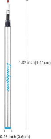 4.37 Inch Rollerball Pen Refills Smooth Writing German Gel Ink Pen Refills Metal Standard Size Fine Point Black Ink 15 Black in Saudi Arabia