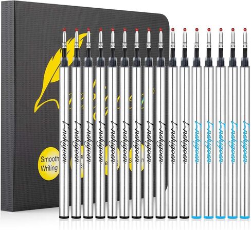 4.37 Inch Rollerball Pen Refills Smooth Writing German Gel Ink Pen Refills Metal Standard Size Fine Point Black Ink 15 Black in Saudi Arabia