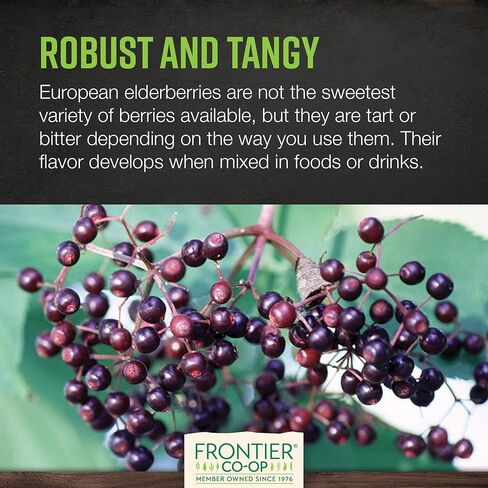 Frontier Co-op Dried Elderberries, 1lb Bulk Bag, European Whole | Kosher and Non-GMO Elderberry Dried Fruit for Powder, Tea, Immune Support in Saudi Arabia