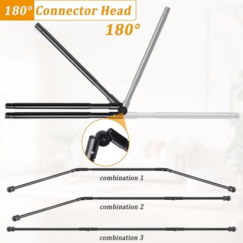 Corner Window Curtain Rods, L Shape Heavy Duty Curved Curtain Rods for Corner Windows with Brackets, 30-136" Adjustable for Bedroom, Living Room, Dinging Room, Black, 2 Pack in Kuwait