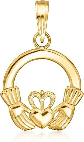 Ross-Simons 10kt Yellow Gold Claddagh Pendant in Saudi Arabia