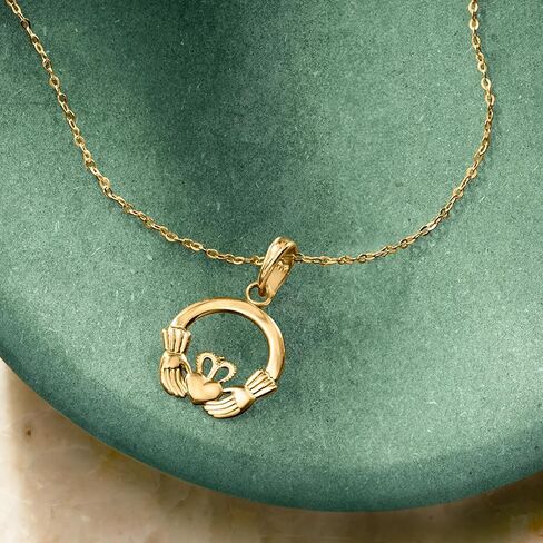 Ross-Simons 10kt Yellow Gold Claddagh Pendant in Saudi Arabia