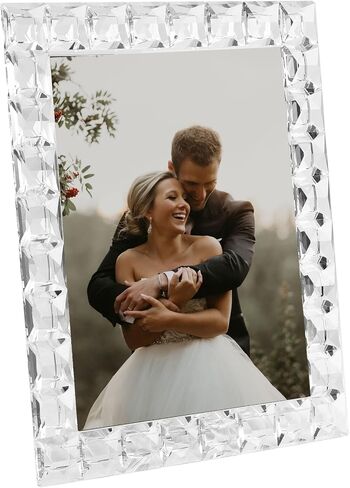 Crystal 8x10Inch Decorative Sparkling Picture Frame, Wedding Frame Tabletop Display, Display Photo 8''x 10'', Comes with Gift Box in Saudi Arabia