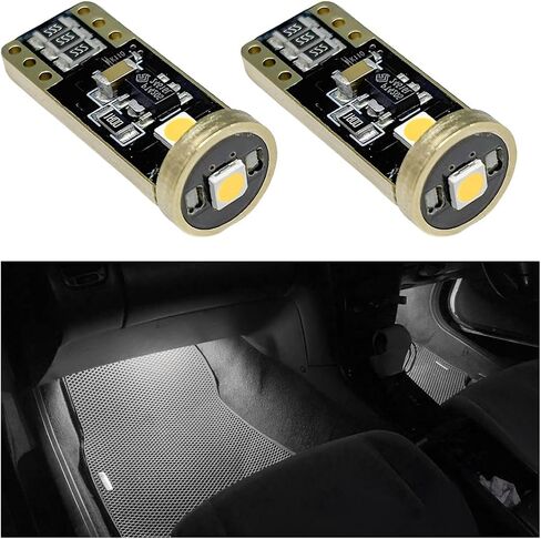2 PCS 194 LED LED ، Super Bright T10 168 2825 W5W Dome Map Door Scidentesy LED LID PLUSTS ، LERR ERROR FREE 6000K 3030 Chips Bulb Placeming for LIDE PLATE LIGHTS (WHITE) in Kuwait